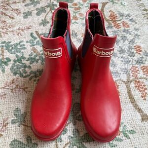 Barbour Red Ankle Boots